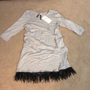 Gray Kensie dress with black fringe